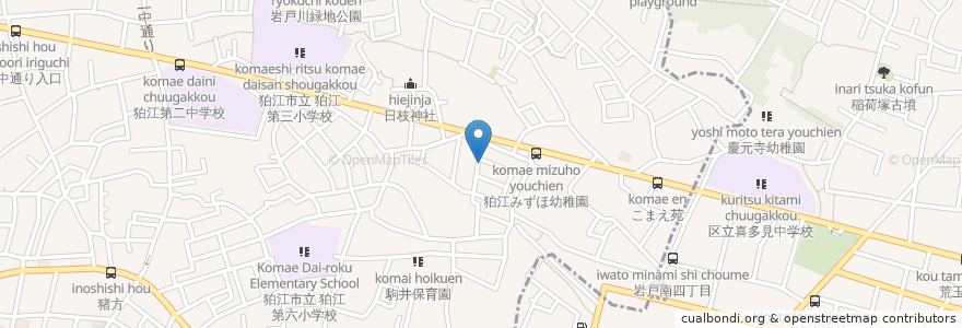 Mapa de ubicacion de 高木動物病院 en Giappone, Tokyo, 狛江市.