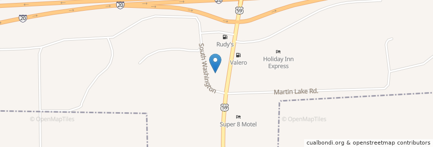 Mapa de ubicacion de Chevron en 미국, 텍사스, Harrison County, Marshall.