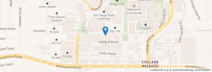 Mapa de ubicacion de Student Health Services en 美利坚合众国/美利堅合眾國, 加利福尼亚州/加利福尼亞州, San Diego County, San Diego.