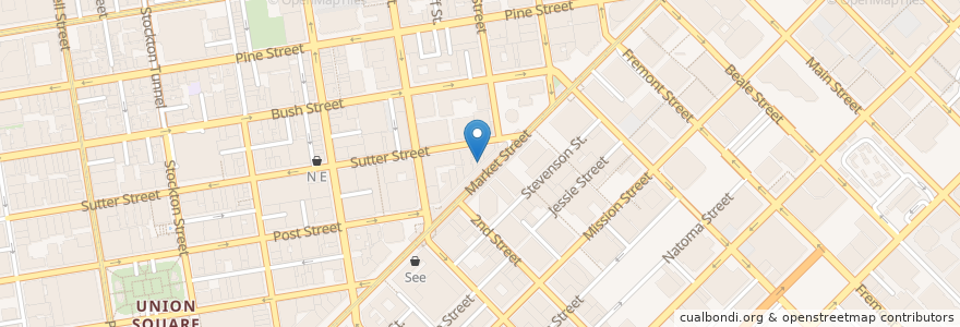 Mapa de ubicacion de Sutter Station en Vereinigte Staaten Von Amerika, Kalifornien, San Francisco, San Francisco.