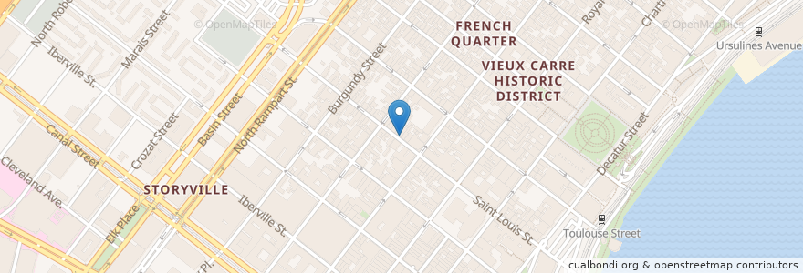 Mapa de ubicacion de Le Roundup en Stati Uniti D'America, Louisiana, Orleans Parish, New Orleans.