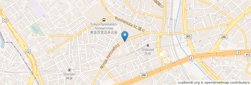 Mapa de ubicacion de 丸亀製麺所 en Jepun, 東京都, 渋谷区.