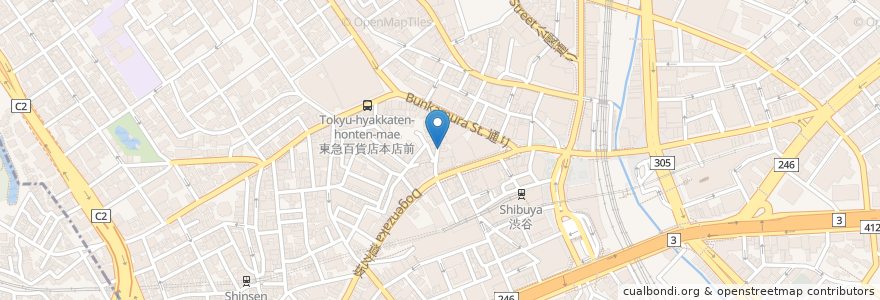 Mapa de ubicacion de つけめん TETSU en Япония, Токио, Сибуя.