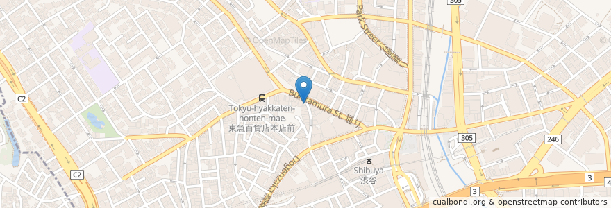 Mapa de ubicacion de 金の蔵 en Giappone, Tokyo, Shibuya.