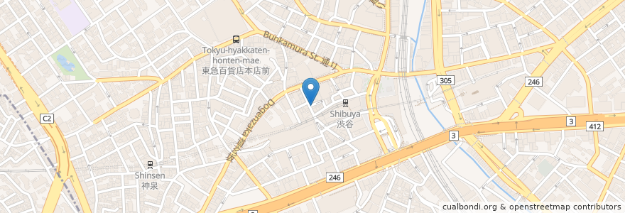 Mapa de ubicacion de 後楽ラーメン en Jepun, 東京都, 渋谷区.