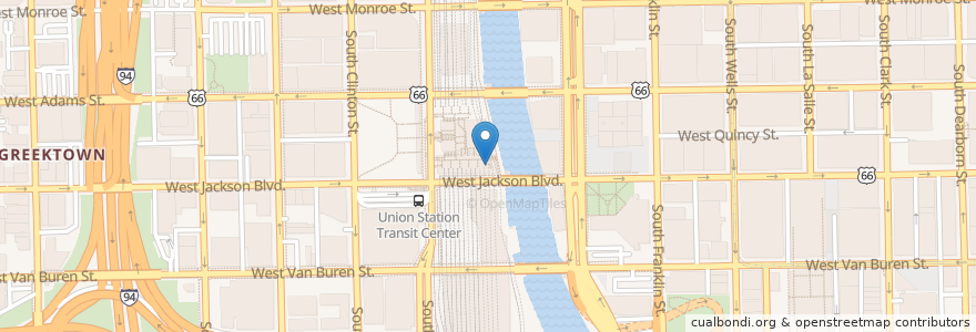 Mapa de ubicacion de Corner Bakery en États-Unis D'Amérique, Illinois, Chicago.