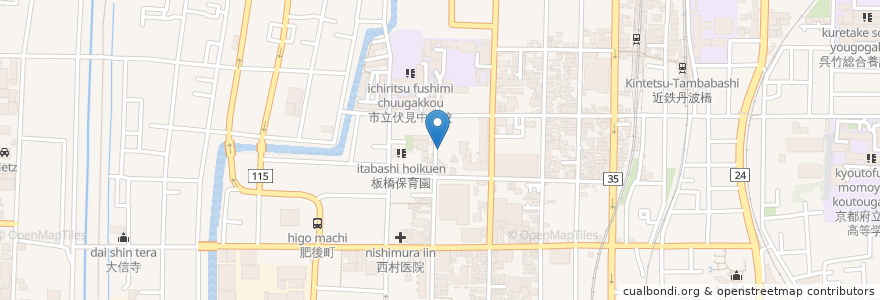 Mapa de ubicacion de 喜運寺 en اليابان, 京都府, 京都市, 伏見区.