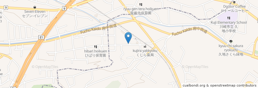 Mapa de ubicacion de かまど en 日本, 神奈川県, 川崎市, 高津区.