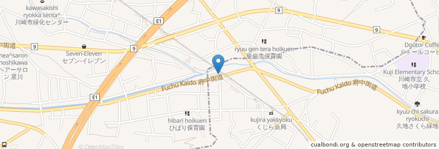 Mapa de ubicacion de 久地薬局 en 日本, 神奈川県, 川崎市.