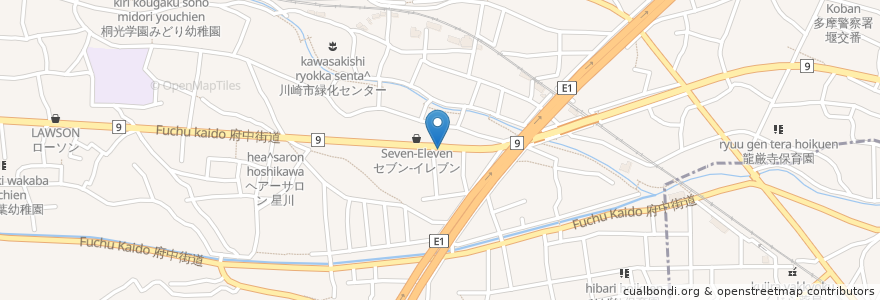 Mapa de ubicacion de 志こつ en Jepun, 神奈川県, 川崎市, 多摩区.