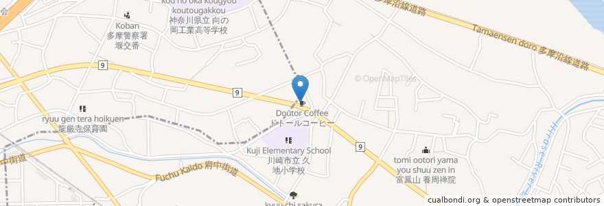 Mapa de ubicacion de ドトールコーヒー en 日本, 神奈川県, 川崎市, 高津区.