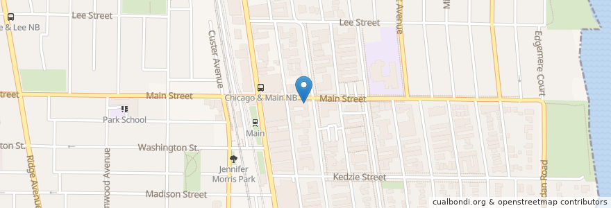 Mapa de ubicacion de The Brothers K Coffeehouse en Estados Unidos Da América, Illinois, Evanston.