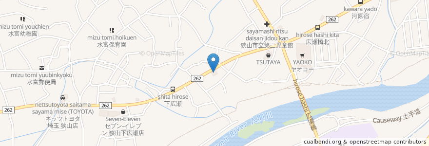 Mapa de ubicacion de バーミヤン 狭山下広瀬店 en Japon, Préfecture De Saitama, 狭山市.