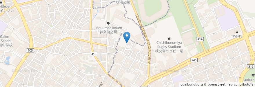 Mapa de ubicacion de 高徳寺 en Jepun, 東京都, 渋谷区.