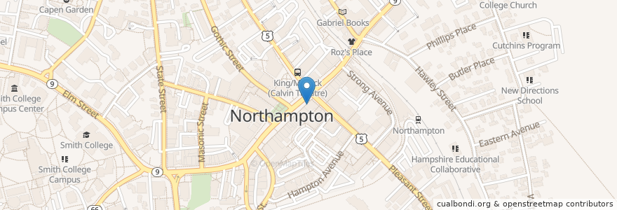 Mapa de ubicacion de GoBerry en Estados Unidos Da América, Massachusetts, Hampshire County, Northampton.