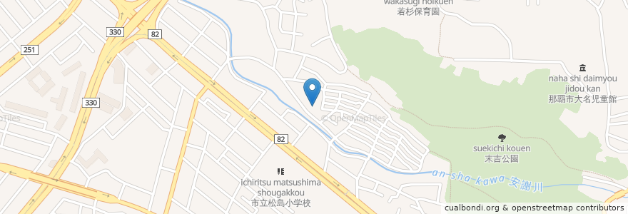 Mapa de ubicacion de 那覇市末吉老人福祉センター en Japão, 沖縄県, 那覇市.