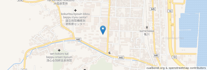 Mapa de ubicacion de 太陽の家授産場 en Japan, Oita Prefecture, Beppu.