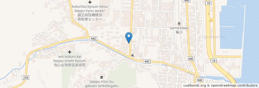 Mapa de ubicacion de 太陽の家福祉工場 en 日本, 大分県, 別府市.