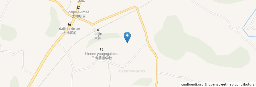 Mapa de ubicacion de 白百合園 en 일본, 오이타현, 速見郡, 日出町.