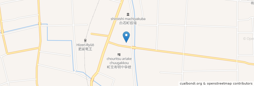 Mapa de ubicacion de 有明町老人福祉センター en Jepun, 佐賀県, 杵島郡, 白石町.