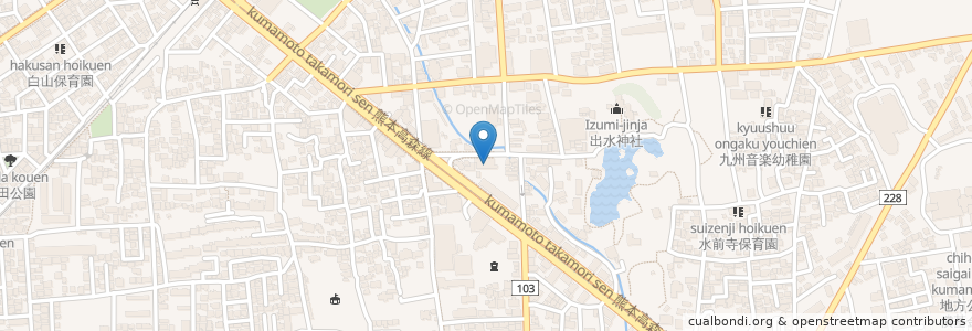 Mapa de ubicacion de 熊本市在宅介護支援センターいずみ en 日本, 熊本県, 熊本市, 中央区.