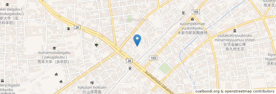 Mapa de ubicacion de 白山老人憩の家 en Japan, Präfektur Kumamoto, 熊本市, 中央区.