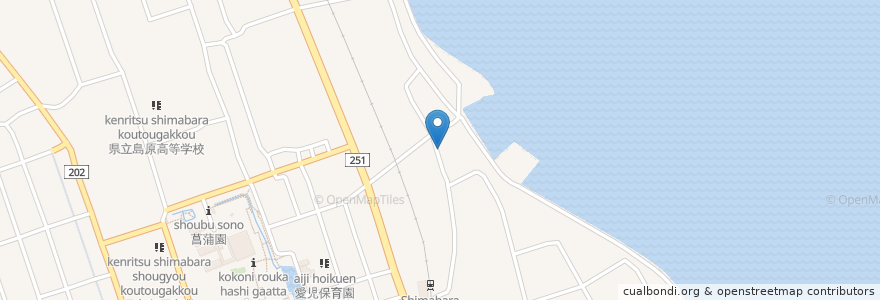 Mapa de ubicacion de 社会福祉法人銀の星学園明けの星寮 en اليابان, ناغاساكي, 島原市.