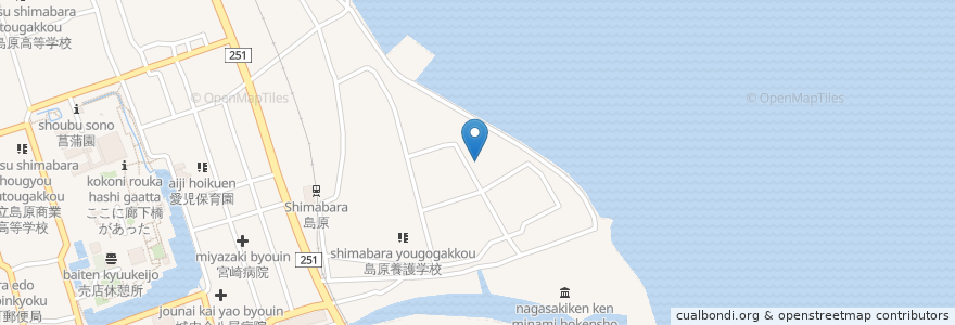 Mapa de ubicacion de 都久志荘 en Japon, Préfecture De Nagasaki, 島原市.