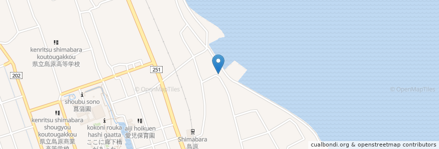 Mapa de ubicacion de 銀の星学園 en اليابان, ناغاساكي, 島原市.