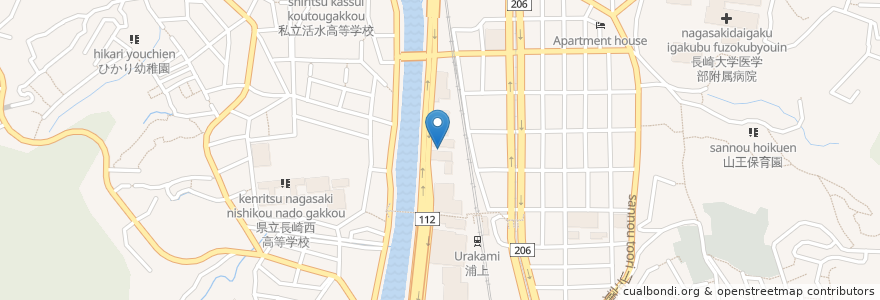 Mapa de ubicacion de 長崎県身体障害者更生指導所 en Japan, 長崎県, Nagasaki.