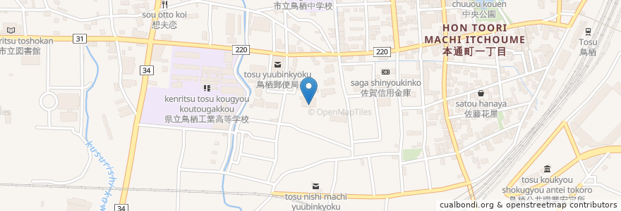 Mapa de ubicacion de 鳥栖市身体障害者福祉センター en 日本, 佐賀県, 鳥栖市.
