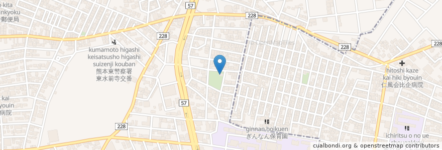 Mapa de ubicacion de 龍蛇平老人憩の家 en Japón, Prefectura De Kumamoto, 熊本市, 中央区.