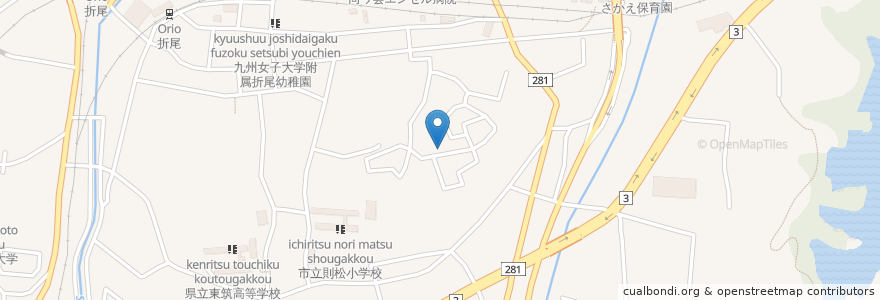 Mapa de ubicacion de くちなし年長者いこいの家 en 일본, 후쿠오카현, 기타큐슈 시, 八幡西区.
