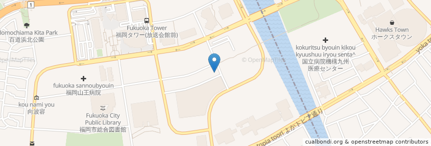 Mapa de ubicacion de ももちワークプラザ en Japonya, 福岡県, 福岡市, 早良区.