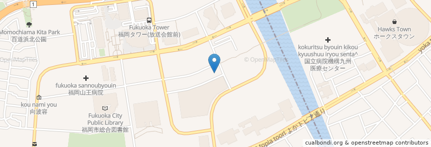 Mapa de ubicacion de ももち学園 en 日本, 福岡県, 福岡市, 早良区.