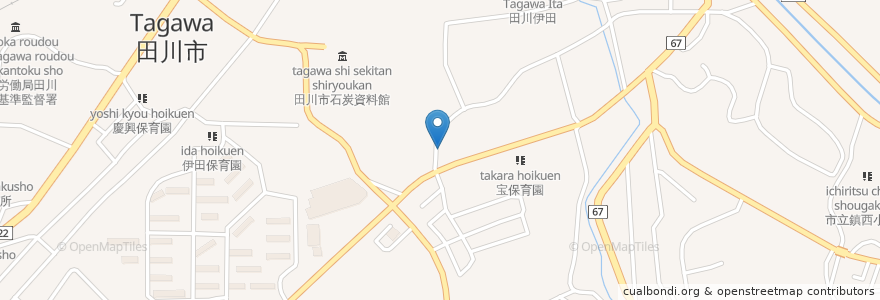 Mapa de ubicacion de 三井鎮西児童遊園 en Japon, Préfecture De Fukuoka, 田川市.