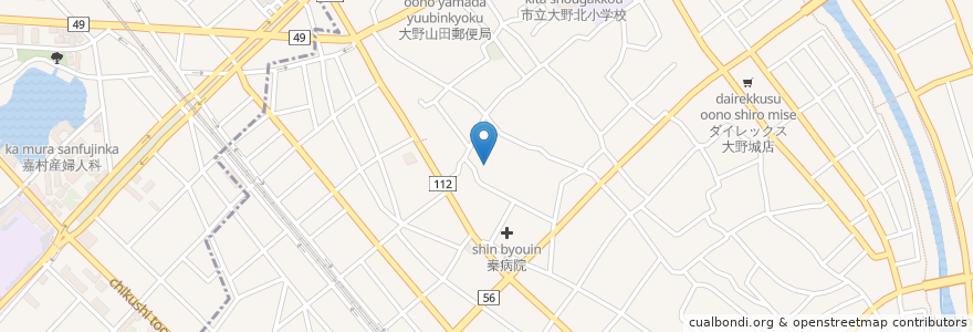 Mapa de ubicacion de 下筒井老人憩の家 en 日本, 福岡県, 大野城市.