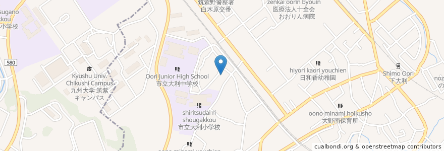 Mapa de ubicacion de 中央在宅介護支援センター en 日本, 福岡県, 大野城市.