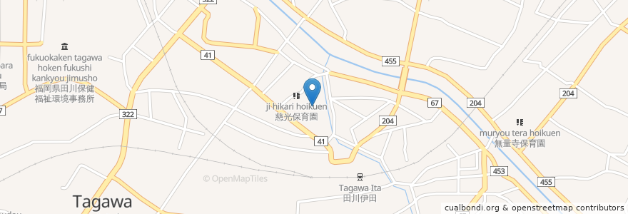 Mapa de ubicacion de 伊田児童遊園 en Giappone, Prefettura Di Fukuoka, 田川市.