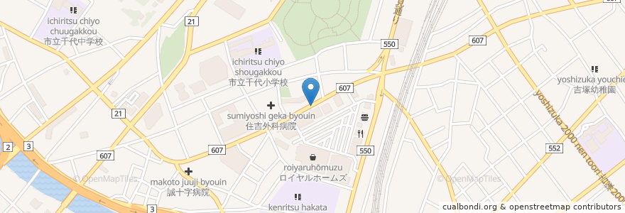 Mapa de ubicacion de 千代在宅ケア・ホットライン en Japon, Préfecture De Fukuoka, 福岡市, 博多区.
