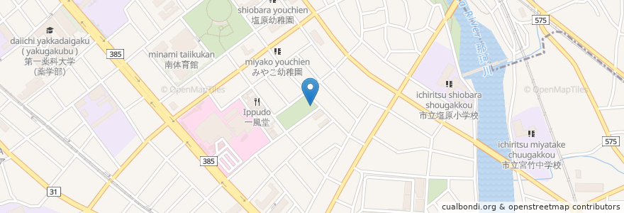 Mapa de ubicacion de 塩原西公園集会所老人いこいの家 en Japón, Prefectura De Fukuoka, 福岡市, 南区.