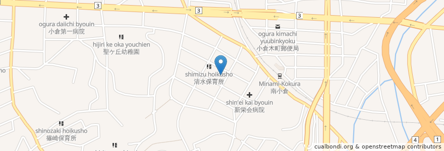 Mapa de ubicacion de 小倉荘 en Япония, Фукуока, 北九州市, 小倉北区.