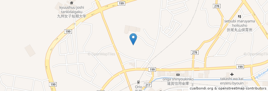 Mapa de ubicacion de 折尾西年長者いこいの家 en Giappone, Prefettura Di Fukuoka, 北九州市, 八幡西区.
