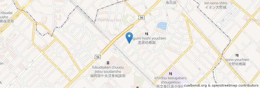 Mapa de ubicacion de 春日原北児童遊園 en Jepun, 福岡県, 大野城市.
