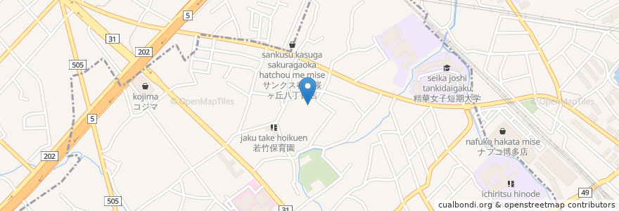 Mapa de ubicacion de 桜ケ丘第２児童遊園 en 日本, 福岡県, 福岡市, 南区.