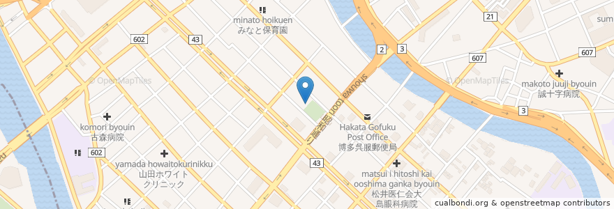 Mapa de ubicacion de 浜口公園集会所老人いこいの家 en Japão, 福岡県, 福岡市, 博多区.