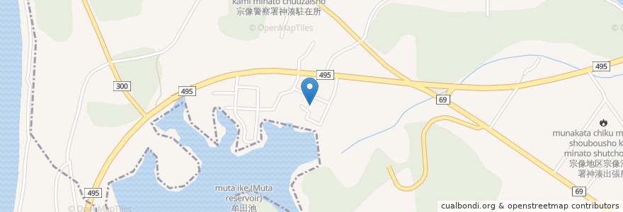 Mapa de ubicacion de 玄海町在宅介護支援センター en اليابان, محافظة فوكوكا, 宗像市.