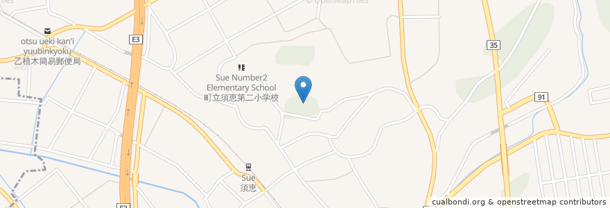 Mapa de ubicacion de 甲植木(小規模)児童遊園 en Japan, Fukuoka Prefecture, Kasuya County, Sue.