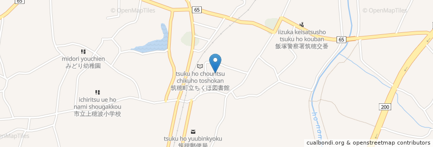 Mapa de ubicacion de 町立老人福祉センター筑寿苑 en 日本, 福岡県, 飯塚市.