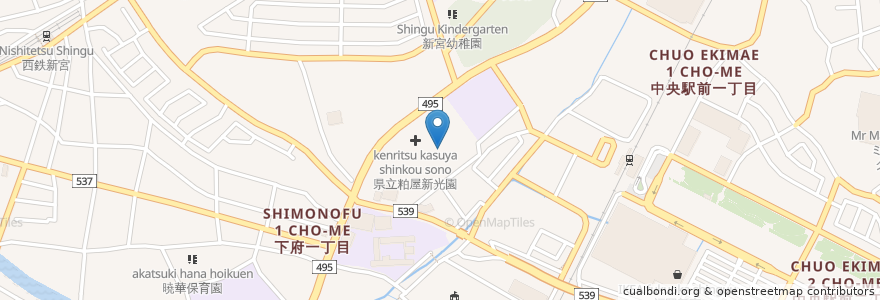 Mapa de ubicacion de 県立粕屋新光園 en Jepun, 福岡県, 糟屋郡, 新宮町.
